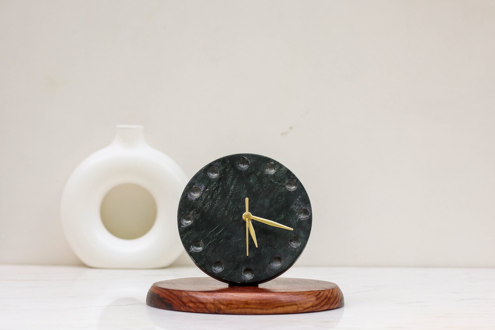 FLOWER GREEN TABLE CLOCK (1)